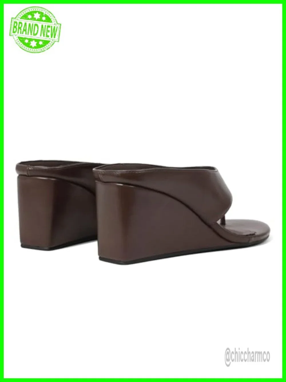 Chunky Wedge Flip Flop Sandals - Open Round Toe Slip On Thong Wedges for Summer